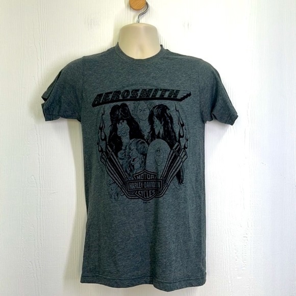 Harley Davidson - Aerosmith Band Graphic Gray Limited Edition Short Sleeve T SM - Picture 2 of 10